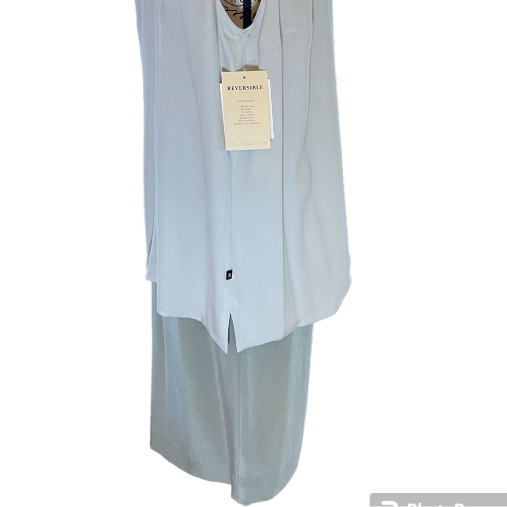 NWT Dana Buchman Sage Green 100% Silk Tank Top & Matching Skirt, Plus Size 20 - Picture 4 of 8